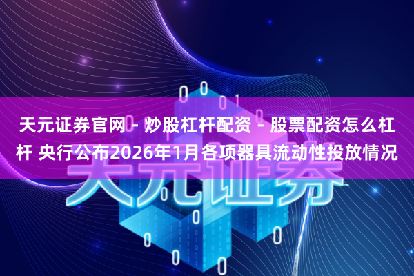 天元证券官网 - 炒股杠杆配资 - 股票配资怎么杠杆 央行公布2026年1月各项器具流动性投放情况