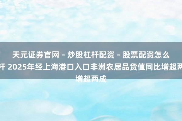 天元证券官网 - 炒股杠杆配资 - 股票配资怎么杠杆 2025年经上海港口入口非洲农居品货值同比增超两成