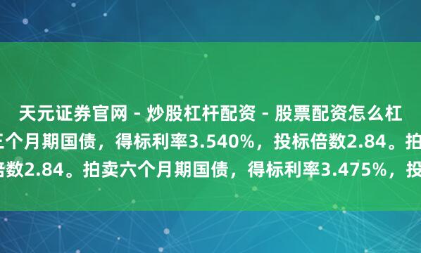 天元证券官网 - 炒股杠杆配资 - 股票配资怎么杠杆 好意思国财政部拍卖三个月期国债，得标利率3.540%，投标倍数2.84。拍卖六个月期国债，得标利率3.475%，投标倍数2.38。