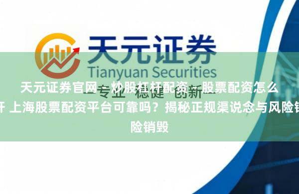 天元证券官网 - 炒股杠杆配资 - 股票配资怎么杠杆 上海股票配资平台可靠吗？揭秘正规渠说念与风险销毁